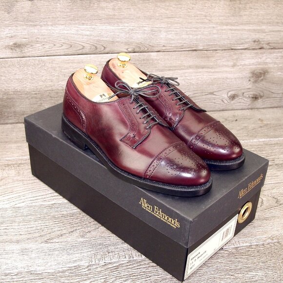 * NIB * $530 Allen Edmonds HANCOCK Independence 7.5 D Burgundy * add $15 Trees - Picture 12 of 13